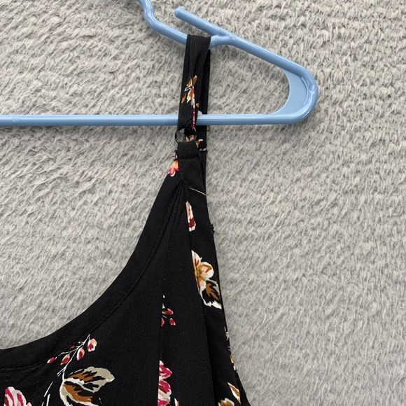Torrid Floral Print Sleeveless SunDress Size 00 in Black Strappy Flowy Vneck - Picture 13 of 14